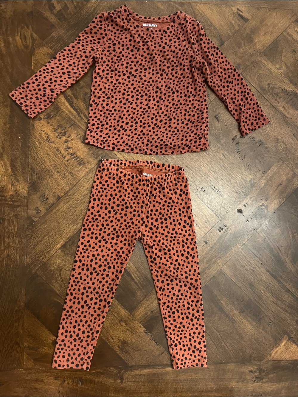 Cotton Brown & Black Leopard-Print Kids Pajama Set
